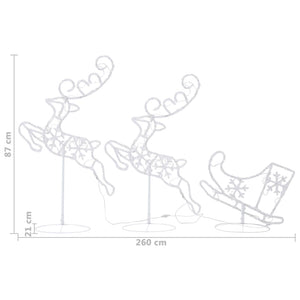 Χριστ. Τάρανδος & Έλκηθρο Πολύχρωμος 260x21x87εκ. Ακρυλικό