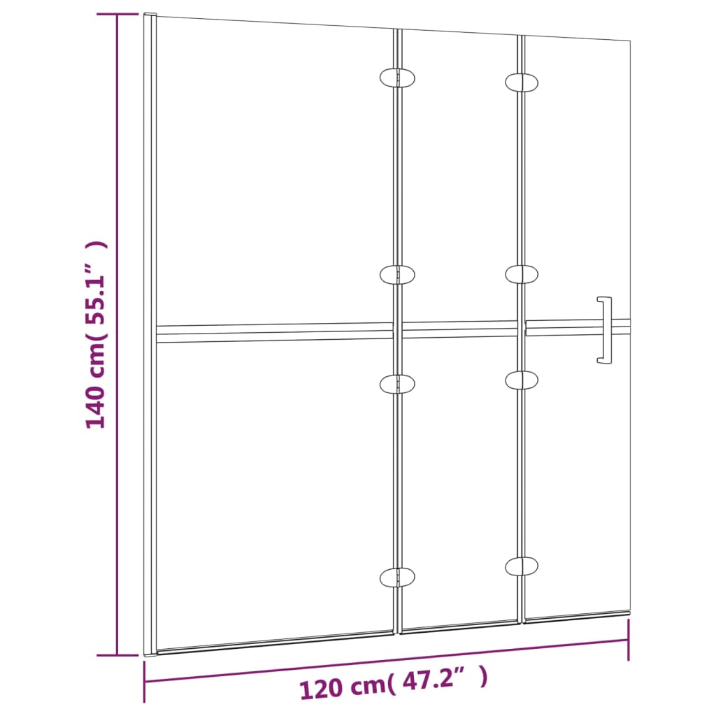 Καμπίνα Μπανιέρας Πτυσσόμενη Λευκή 120 x 140 εκ. από ESG - Pakobazaar