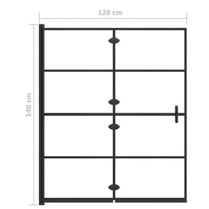 Καμπίνα Μπανιέρας Πτυσσόμενη Μαύρη 120 x 140 εκ. από ESG - Pakobazaar