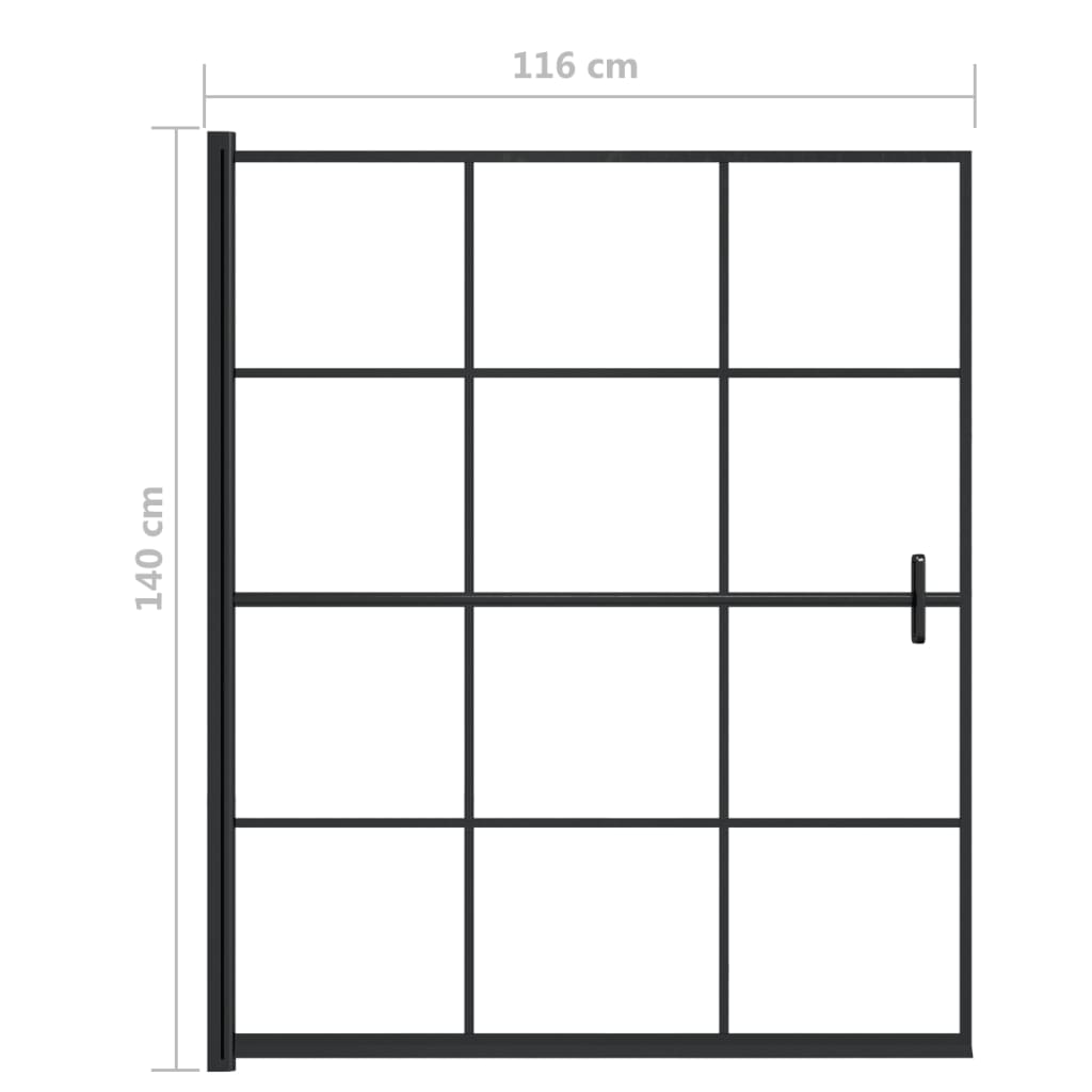 Καμπίνα Ντουζιέρας Μαύρη 116 x 140 εκ. από ESG - PAKOBAZAAR