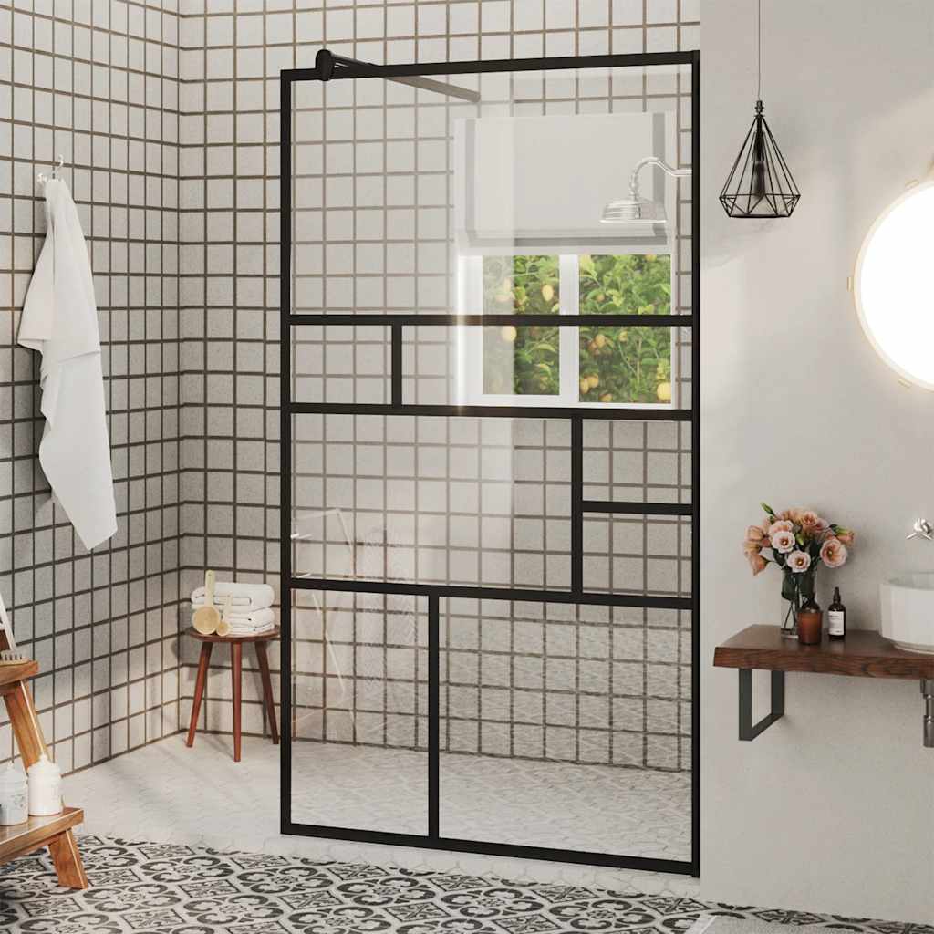 Διαχωριστικό Ντουζιέρας Μαύρο 90 x 195 εκ. Διαφανές Γυαλί ESG - PAKOBAZAAR