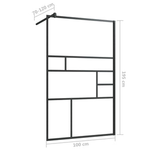 Διαχωριστικό Ντουζιέρας Μαύρο 100 x 195 εκ. Διαφανές Γυαλί ESG - PAKOBAZAAR