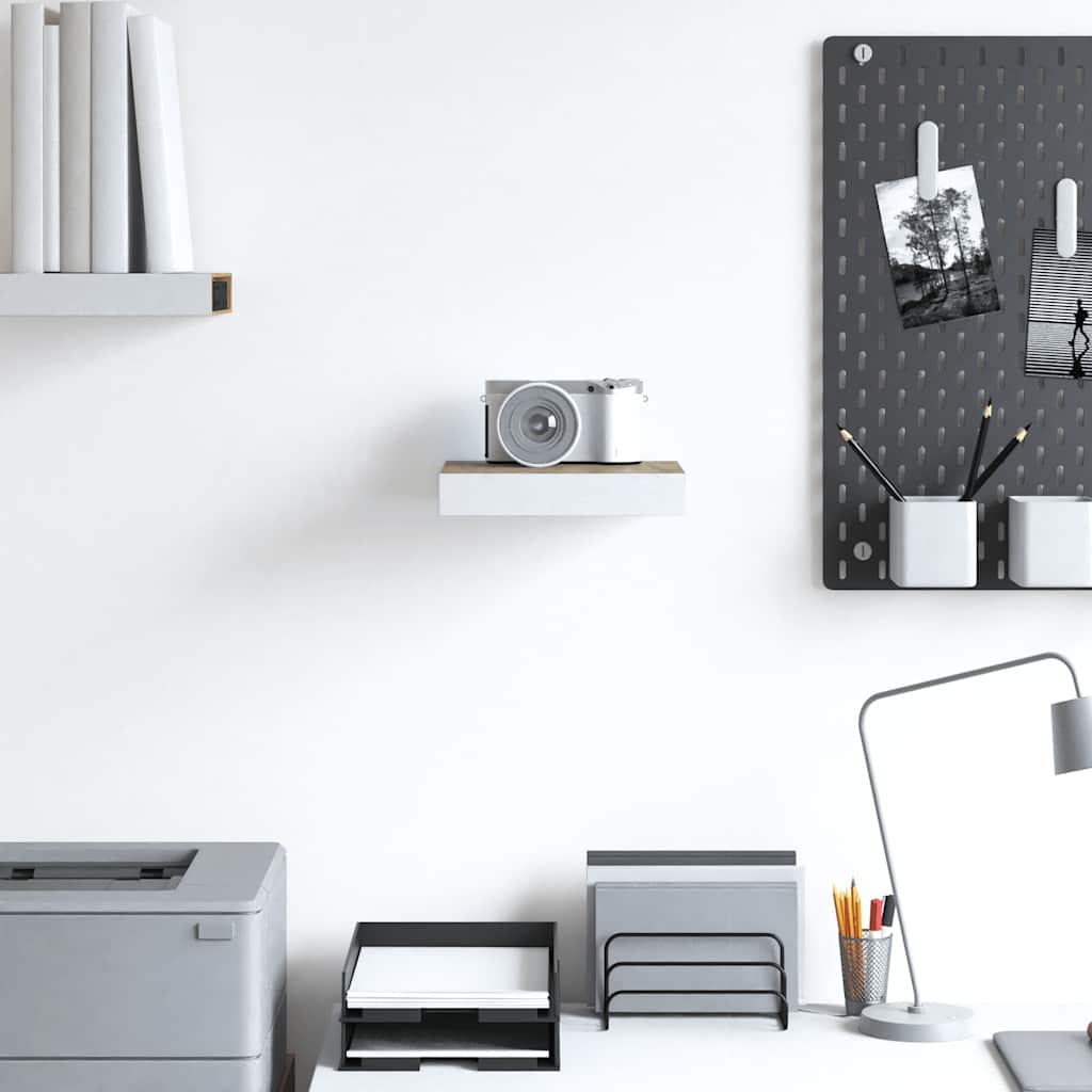 Ράφι Τοίχου Δρυς και Άσπρο 23 x 23,5 x 3,8 εκ. από MDF