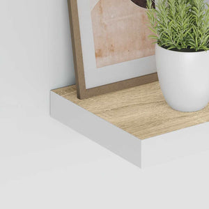 Ράφι Τοίχου Δρυς και Άσπρο 23 x 23,5 x 3,8 εκ. από MDF