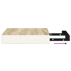 Ράφι Τοίχου Δρυς και Άσπρο 23 x 23,5 x 3,8 εκ. από MDF