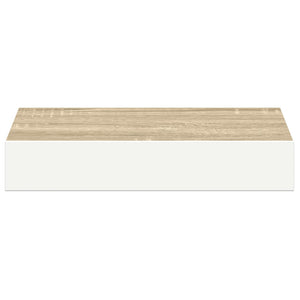 Ράφια Τοίχου 2 τεμ. Δρυς και Άσπρο 23x23,5x3,8 εκ. MDF