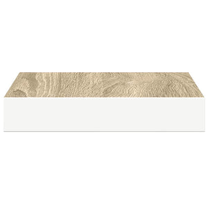 Ράφια Τοίχου 2 τεμ. Δρυς και Άσπρο 23x23,5x3,8 εκ. MDF