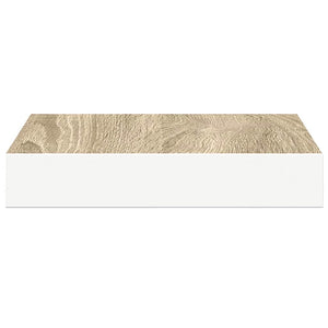 Ράφια Τοίχου 4 τεμ. Δρυς και Άσπρο 23x23,5x3,8 εκ. MDF