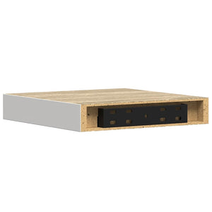 Ράφια Τοίχου 4 τεμ. Δρυς και Άσπρο 23x23,5x3,8 εκ. MDF