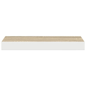 Ράφια Τοίχου 2 τεμ. Δρυς/Άσπρο 40x23,5x3,8 εκ. MDF