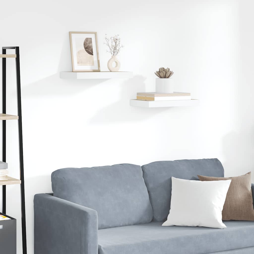 Ράφια Τοίχου 2 τεμ. Δρυς/Άσπρο 40x23x3,8 εκ. MDF