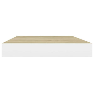 Ράφια Τοίχου 4 τεμ. Δρυς/Άσπρο 40x23,5x3,8 εκ. MDF