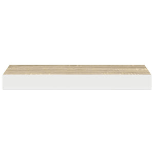 Ράφι Τοίχου Δρυς/Άσπρο 50x23,5x3,8 εκ. MDF