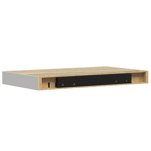 Ράφι Τοίχου Δρυς/Άσπρο 50x23,5x3,8 εκ. MDF