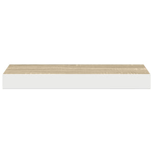 Ράφια Τοίχου 2 τεμ. Δρυς/Άσπρο 50x23,5x3,8 εκ. MDF