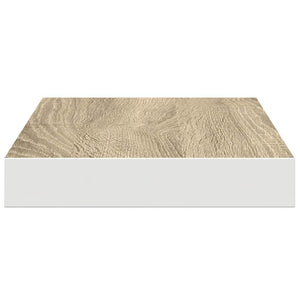 Ράφια Τοίχου 2 τεμ. Δρυς/Άσπρο 50x23,5x3,8 εκ. MDF
