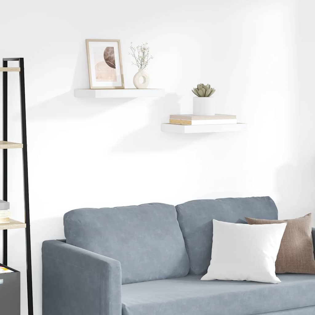 Ράφια Τοίχου 2 τεμ. Δρυς/Άσπρο 50x23x3,8 εκ. MDF