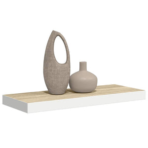 Ράφι Τοίχου Δρυς/Άσπρο 60x23,5x3,8 εκ. MDF