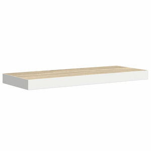 Ράφια Τοίχου 2 τεμ. Δρυς/Άσπρο 60 x 23,5 x 3,8 εκ. MDF