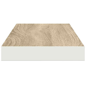 Ράφια Τοίχου 2 τεμ. Δρυς/Άσπρο 60 x 23,5 x 3,8 εκ. MDF