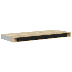 Ράφια Τοίχου 2 τεμ. Δρυς/Άσπρο 60 x 23,5 x 3,8 εκ. MDF