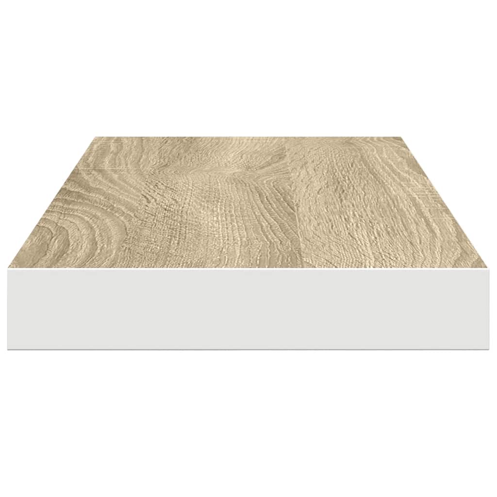 Ράφια Τοίχου 4 τεμ. Δρυς/Άσπρο 60x23,5x3,8 εκ. MDF