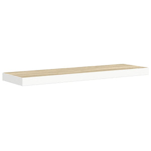 Ράφια Τοίχου 4 τεμ. Δρυς / Λευκά 90 x 23,5 x 3,8 εκ. από MDF