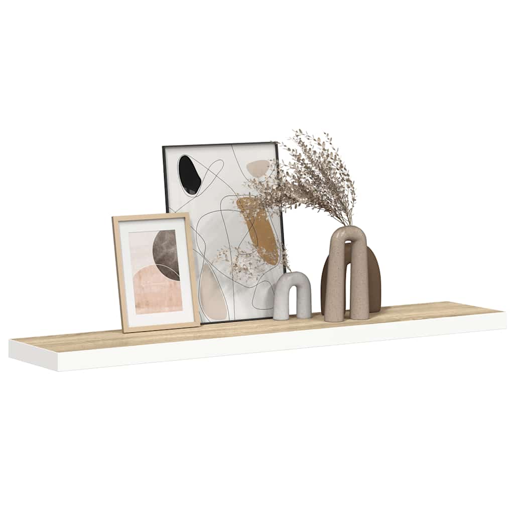 Ράφι Τοίχου Δρυς/Λευκό 120x23,5x3,8 εκ. MDF