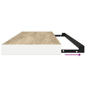 Ράφι Τοίχου Δρυς/Λευκό 120x23,5x3,8 εκ. MDF