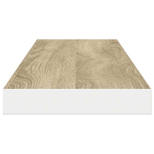 Ράφια Τοίχου 2 τεμ. Δρυς/Λευκό 120x23,5x3,8 εκ. MDF