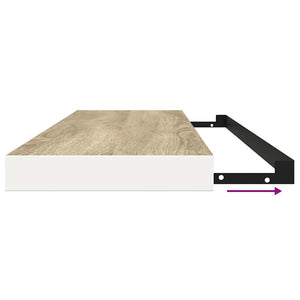 Ράφια Τοίχου 2 τεμ. Δρυς/Λευκό 120x23,5x3,8 εκ. MDF