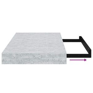 Ράφι Τοίχου Γκρι Σκυροδέματος 40x23,5x3,8 εκ. MDF