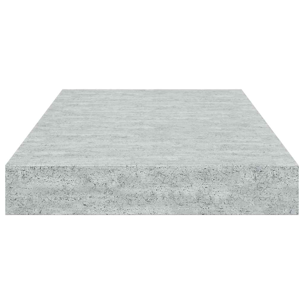 Ράφια Τοίχου 2 τεμ. Γκρι Σκυροδέματος 40x23x3,8 εκ. MDF