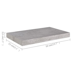 Ράφι Τοίχου Γκρι Σκυροδέματος 50x23,5x3,8 εκ. από MDF