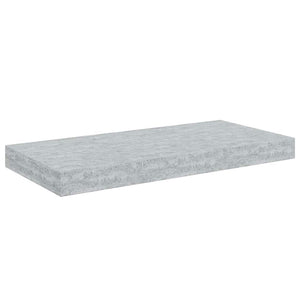 Ράφια Τοίχου 2 τεμ. Γκρι Σκυροδέματος 50x23,5x3,8 εκ. MDF