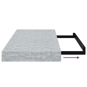 Ράφια Τοίχου 4 τεμ. Γκρι Σκυροδέματος 50x23,5x3,8 εκ. MDF