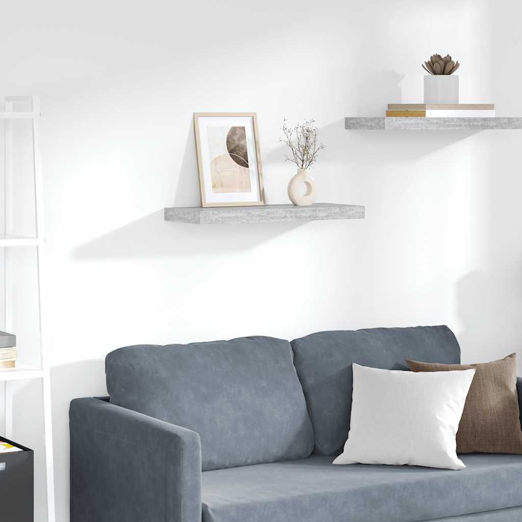 Ράφι Τοίχου Γκρι Σκυροδέματος 60x23,5x3,8 εκ. από MDF - Pakobazaar