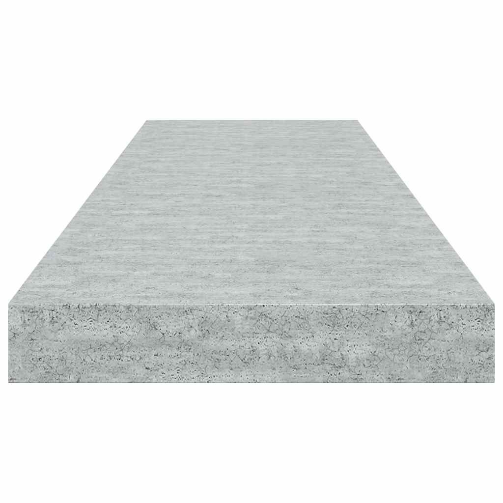 Ράφια Τοίχου 2 τεμ. Γκρι Σκυροδέματος 80x23,5x3,8 εκ. MDF