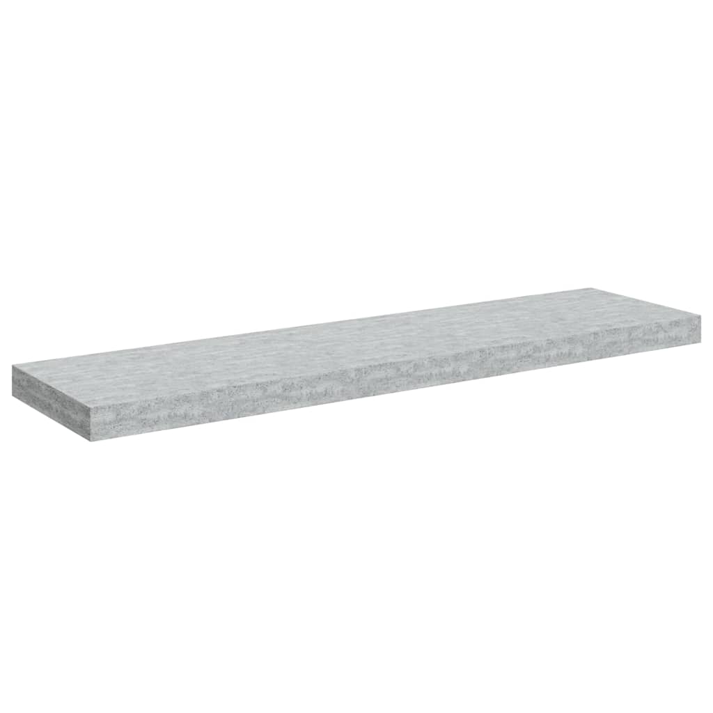 Ράφια Τοίχου 2 τεμ. Γκρι Σκυροδέματος 90 x 23,5 x 3,8 εκ. MDF - Pakobazaar