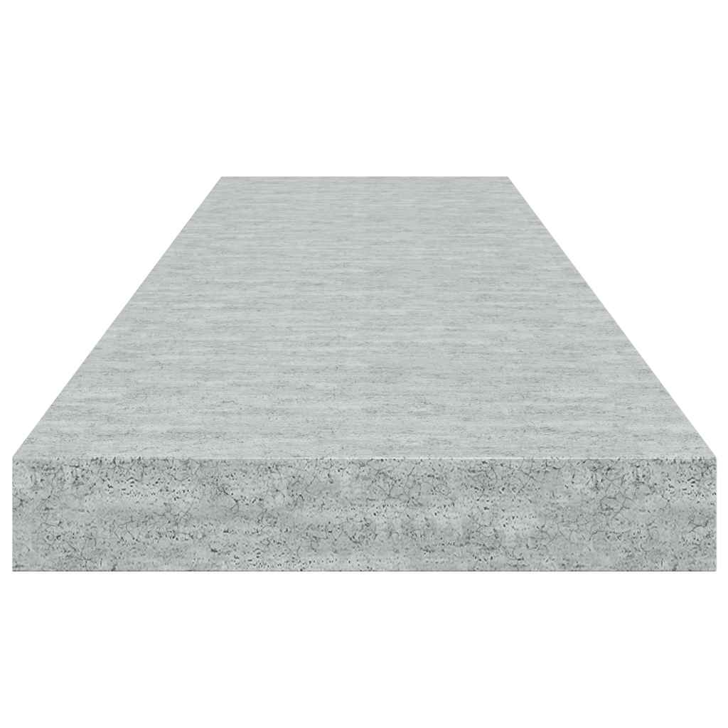 Ράφια Τοίχου 2 τεμ. Γκρι Σκυροδέματος 90 x 23,5 x 3,8 εκ. MDF - Pakobazaar