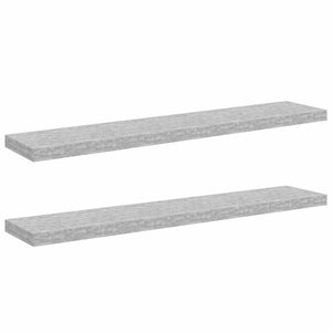 Ράφια Τοίχου 2 τεμ. Γκρι Σκυροδέματος 120x23,5x3,8 εκ. MDF