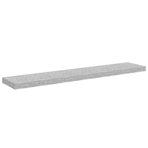 Ράφια Τοίχου 2 τεμ. Γκρι Σκυροδέματος 120x23,5x3,8 εκ. MDF