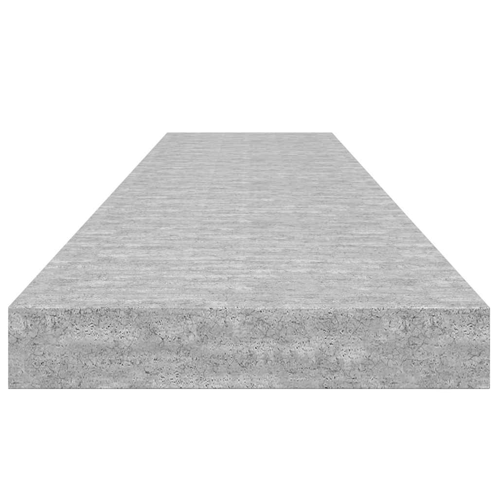 Ράφια Τοίχου 2 τεμ. Γκρι Σκυροδέματος 120x23,5x3,8 εκ. MDF