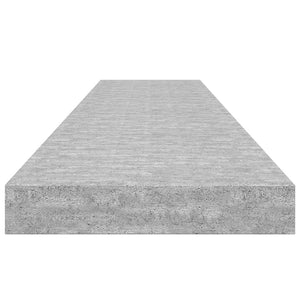 Ράφια Τοίχου 2 τεμ. Γκρι Σκυροδέματος 120x23,5x3,8 εκ. MDF