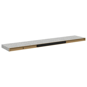 Ράφια Τοίχου 2 τεμ. Γκρι Σκυροδέματος 120x23,5x3,8 εκ. MDF