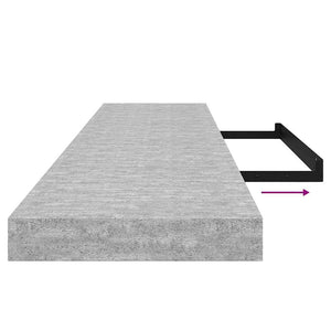 Ράφια Τοίχου 2 τεμ. Γκρι Σκυροδέματος 120x23,5x3,8 εκ. MDF