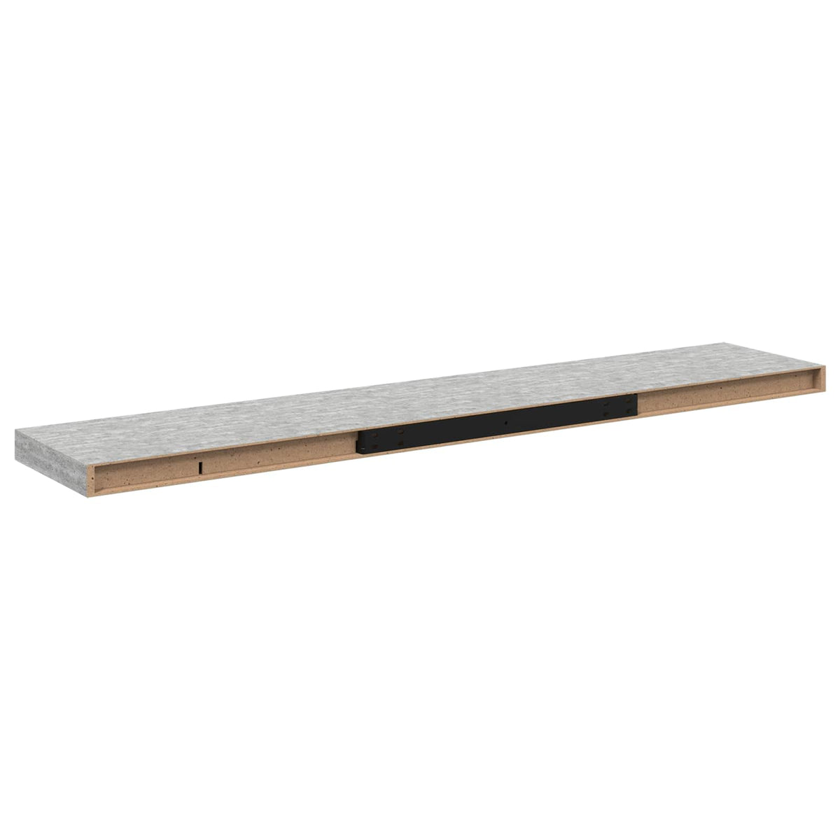 Ράφια Τοίχου 2 τεμ. Γκρι Σκυροδέματος 120x23,5x3,8 εκ. MDF