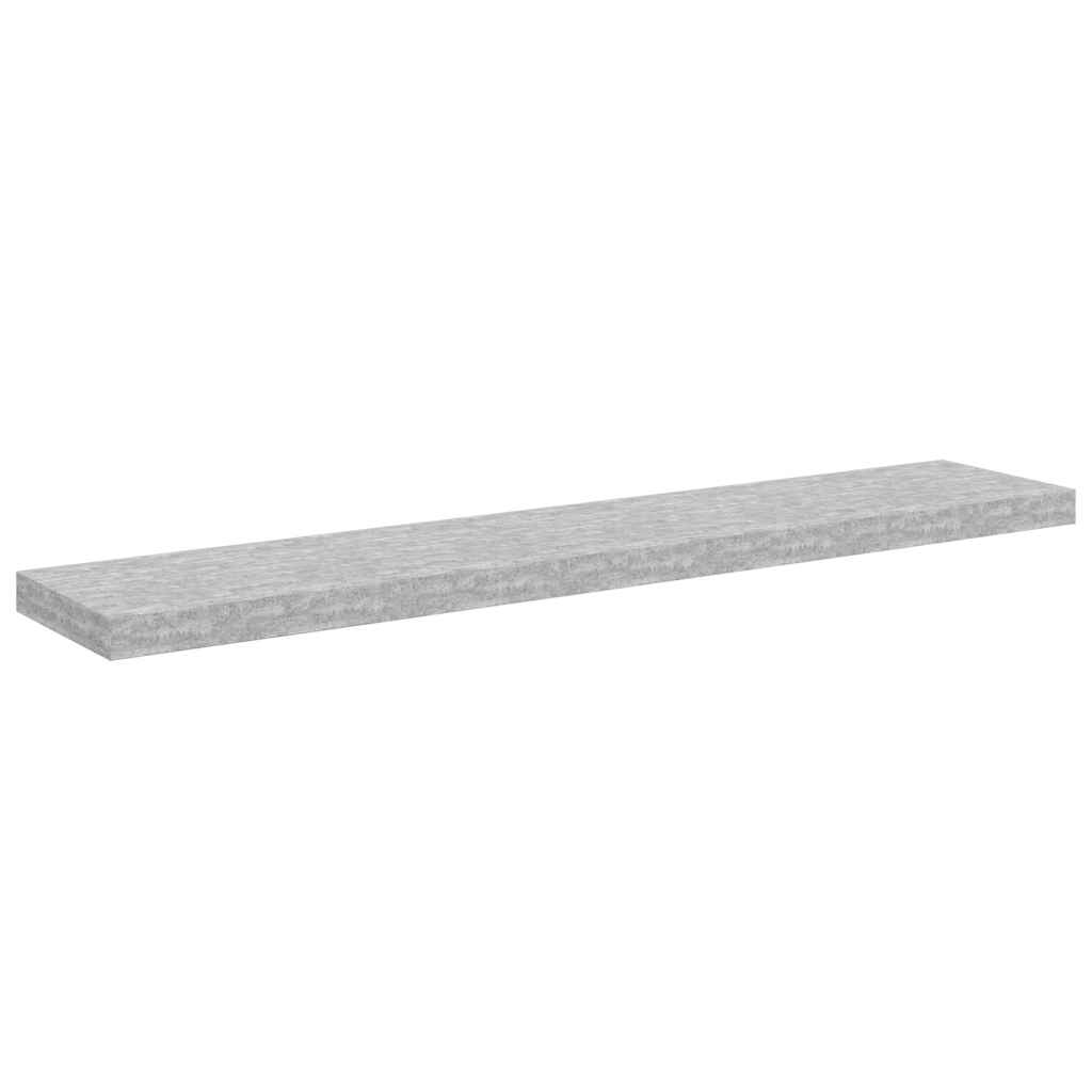 Ράφια Τοίχου 4 τεμ. Γκρι Σκυροδέματος 120x23,5x3,8 εκ. MDF