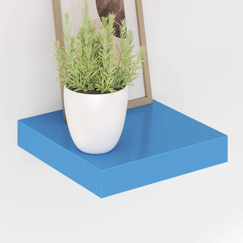 Ράφια Τοίχου 2 τεμ. Μπλε 23 x 23,5 x 3,8 εκ. MDF