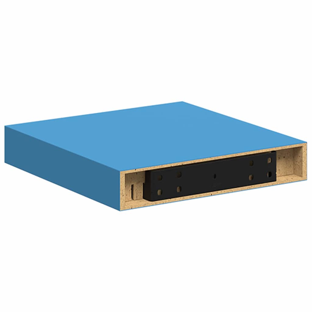 Ράφια Τοίχου 2 τεμ. Μπλε 23 x 23,5 x 3,8 εκ. MDF